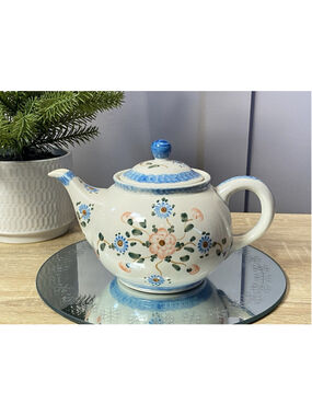 Portland Decorative hand-painted flower teapot featuring a vibrant floral design
